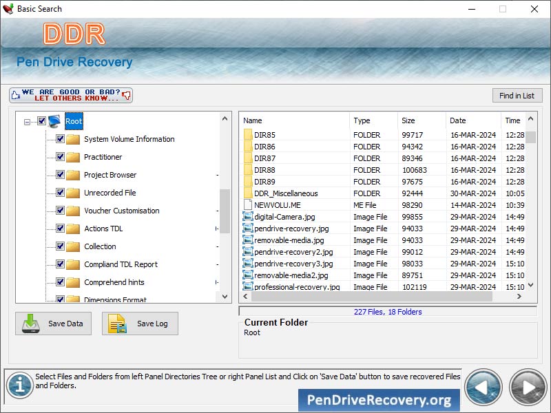 Screenshot of Pen Drive Recovery Application 8.1.9.6