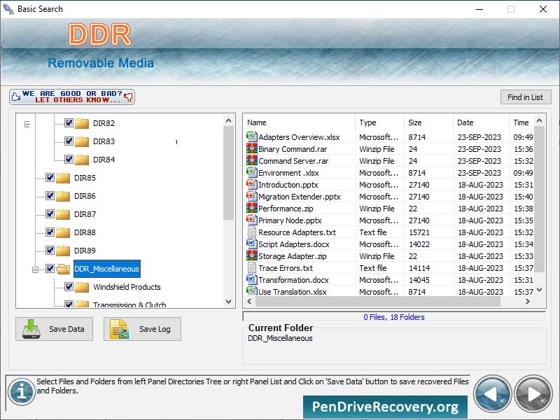 Screenshot of Pen Drive Recovery Software 8.7.9.3