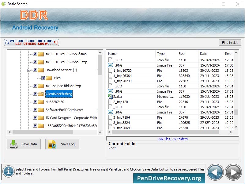 Screenshot of Android Data Recovery Program 5.4.6.1