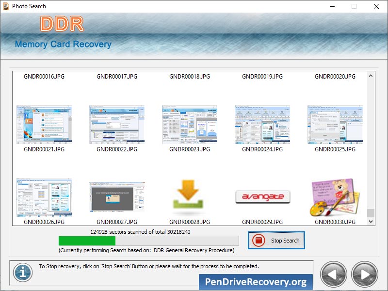 Memory Cards Recovery Program Screenshot
