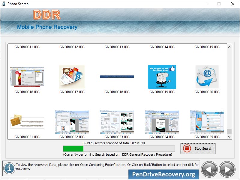 Cell Phone Recovery Software Screenshot